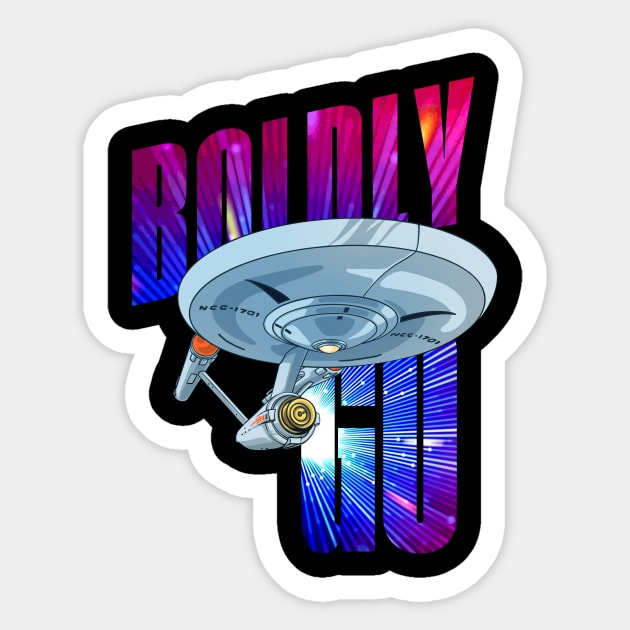 Boldly go into space 2 Sticker by BrokenSpirit